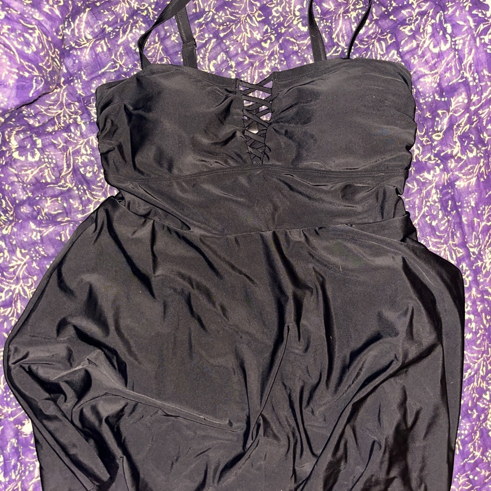 Torrid Lattice Front Swim Dress